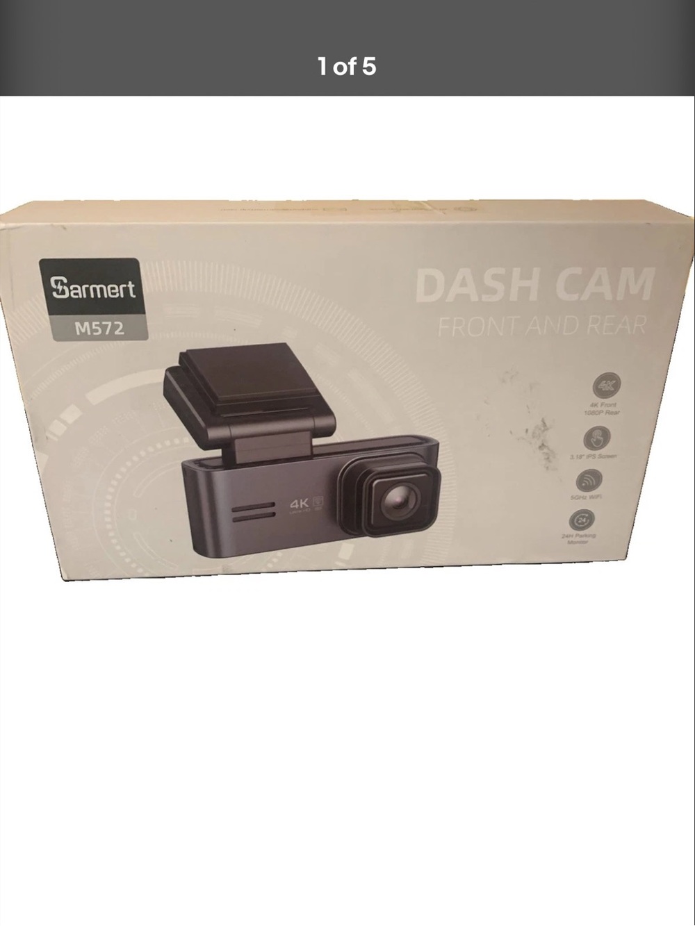 M572 4K Dash Cam - Black Front and Rear Recording